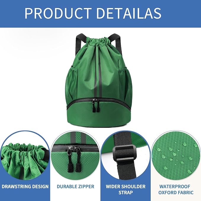 JELUTAR Drawstring Backpack Gym Bag - Image 6