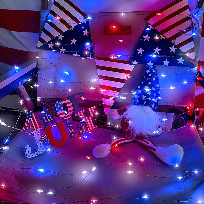 4th of July Decorations Solar String Lights 2Pack 400LED Independence Day Lights - Image 6
