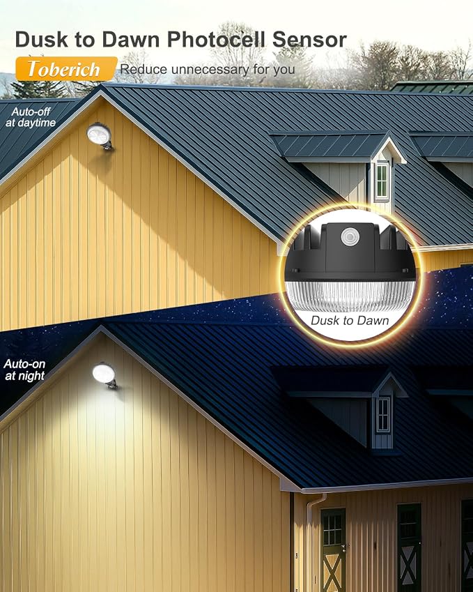 toberich LED Barn Light 2 Packs, 150W 20000LM Yard Area Lights Dusk to Dawn - Image 3