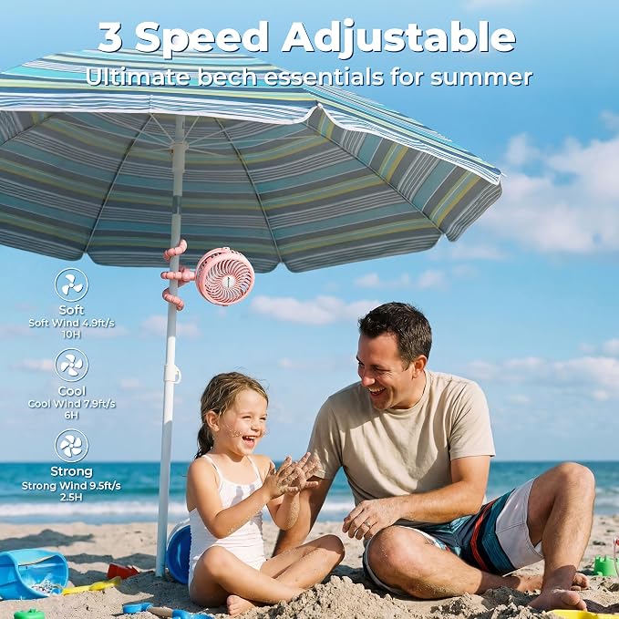 AMACOOL Battery Operated Stroller Fan, Baby Travel Essentials - Image 3