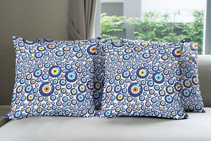 Ambesonne Evil Eye Throw Pillow Cushion Case Pack of 4, Traditional Turkish by Ambesonne
