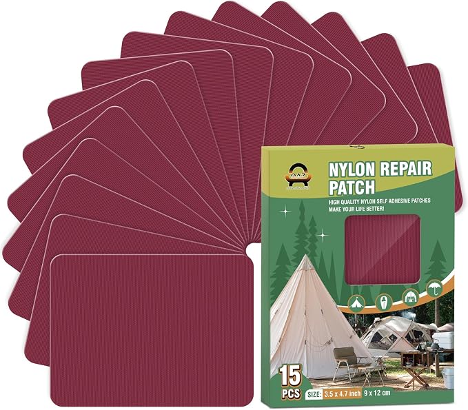 OAZ 15 Pieces 3.5 x 4.7 inch Nylon Repair Patches Nylon Fabric Patch by OAZ