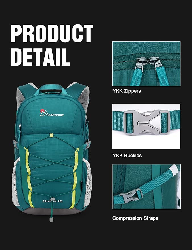 MOUNTAINTOP 25L Hiking Backpack, Lightweight Travel Backpack - Image 6