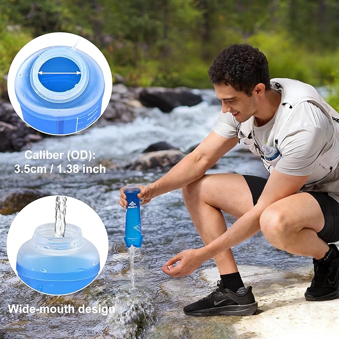 500ml Soft Flask, 2 Pack TPU Collapsible Soft Water Bottle - Image 3