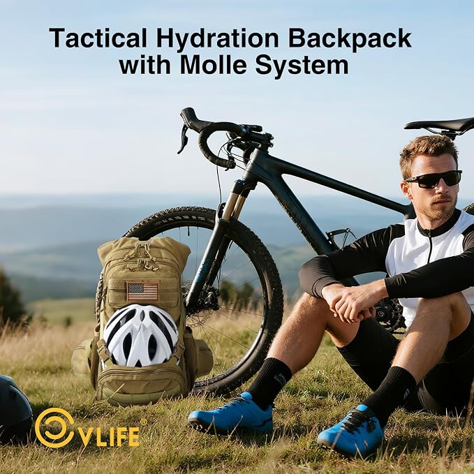 CVLIFE Hydration Backpack with 3L TPU Tactical Water Bladder, 22L Hiking - Image 4