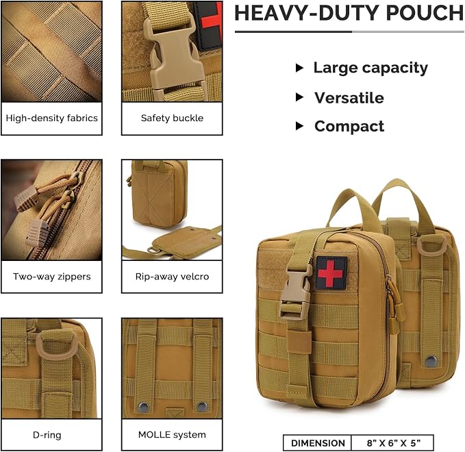IFAK Trauma First Aid Kit Molle Pouches Emergency Survival Kit - Image 3
