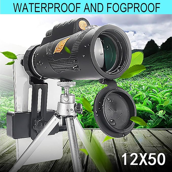 Monocular Telescope, High Power 12X50 Handheld Prism Scope - Image 4