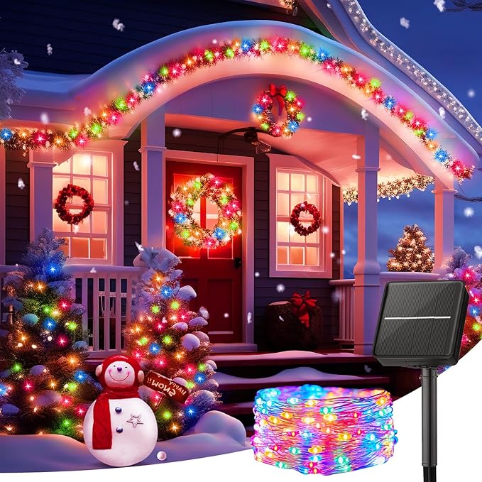 Minetom Solar String Lights for Outside, 33Ft 100 LED Outdoor Solar Fairy Lights - Image 6