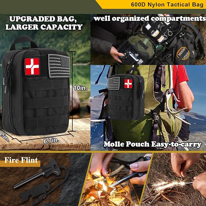 Abpir318 PCS Emergency Survival Kit, Survival Gear and Equipment First Aid Kit - Image 4