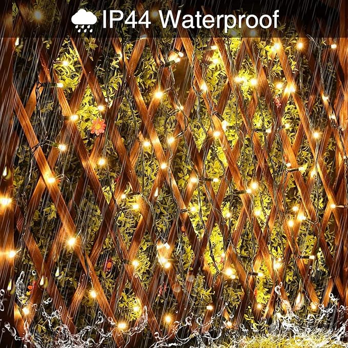 JMEXSUSS 300 LED Warm White Christmas Lights Outdoor Waterproof, 8 Modes Green - Image 7
