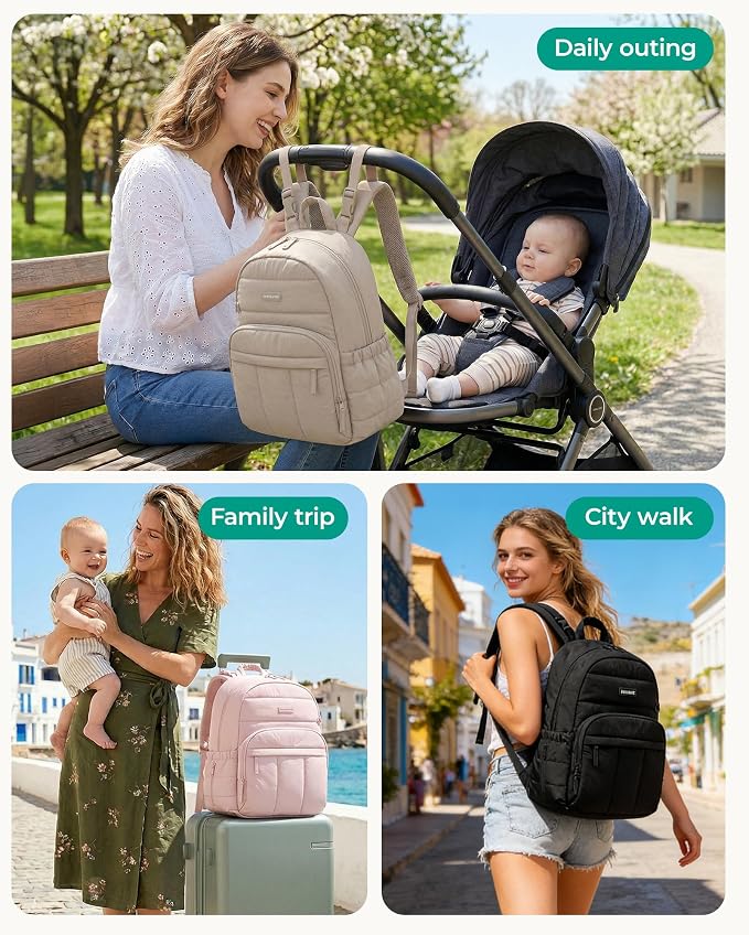 BAGSMART Diaper Bag Backpack, Lightweight Stroller-Friendly Diaper Bag - Image 6