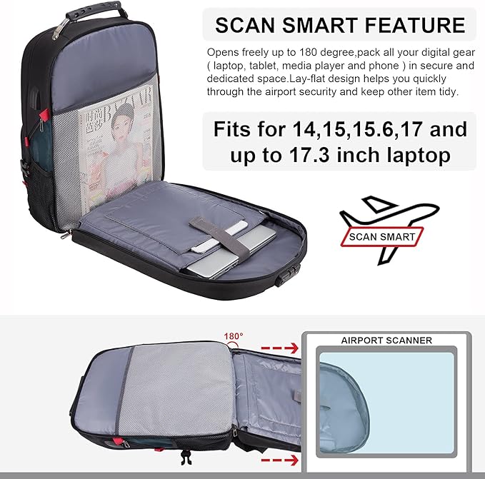 LOVEVOOK Travel Backpack for Men 17inch Large Work Backpack for Men Large - Image 6