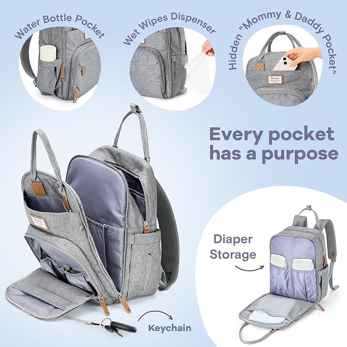 RUVALINO Diaper Bag Backpack-Multifunction Travel Baby Diaper Bag - Image 2