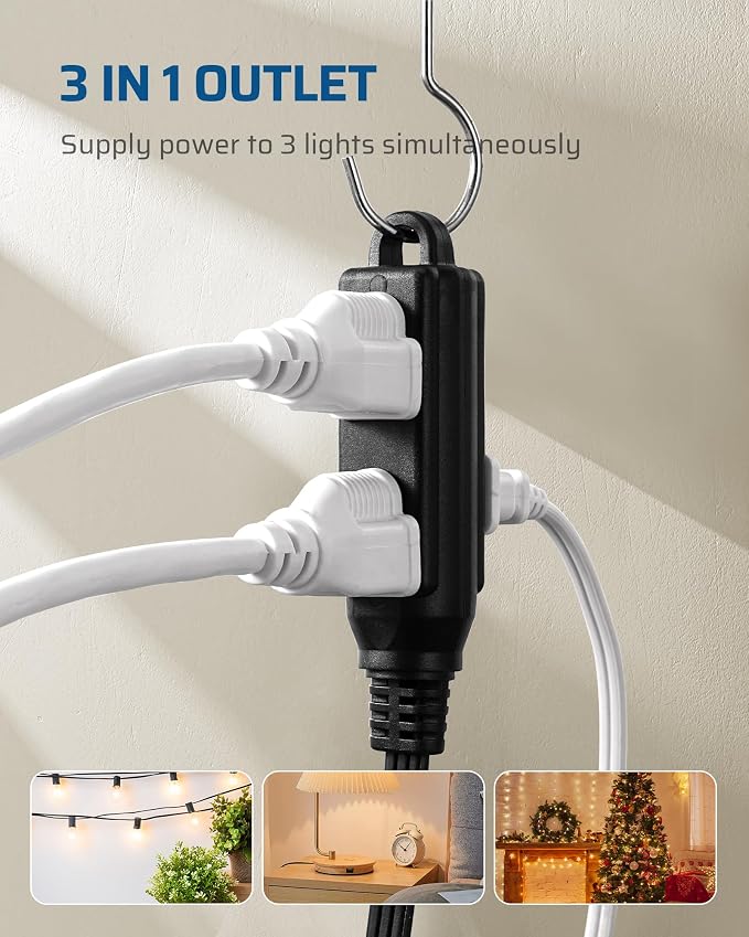 DEWENWILS Flat Plug Extension Cord, 25 FT 16/3 Awg Grounded Power Cable - Image 3
