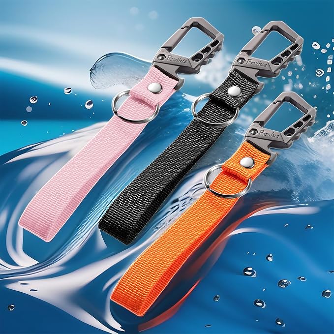 Metal heavy duty key chain carabiner clip bottle opener wrist lanyard ring car - Image 6
