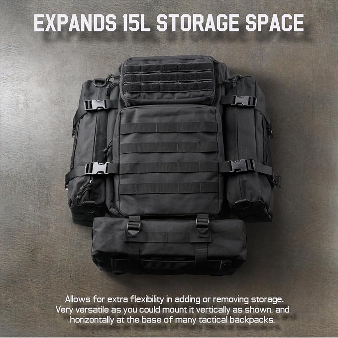 WYNEX Large Molle Pouch, Tactical Molle Bag Vertical Admin Pouch, Modular - Image 4
