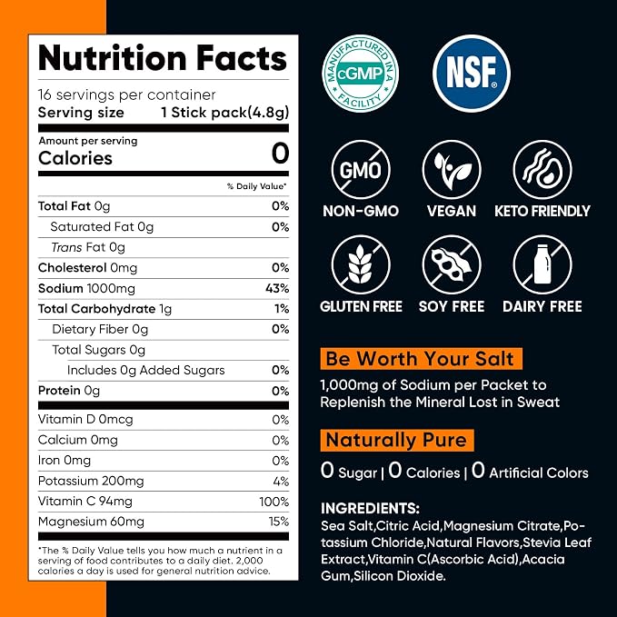 Venture Pal High Sodium Electrolyte Powder Packets | Sugar Free Hydration Drink - Image 8