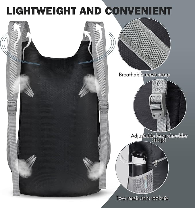 ZOMAKE Lightweight Packable Backpack, Foldable Backpacks Small Daypack - Image 5