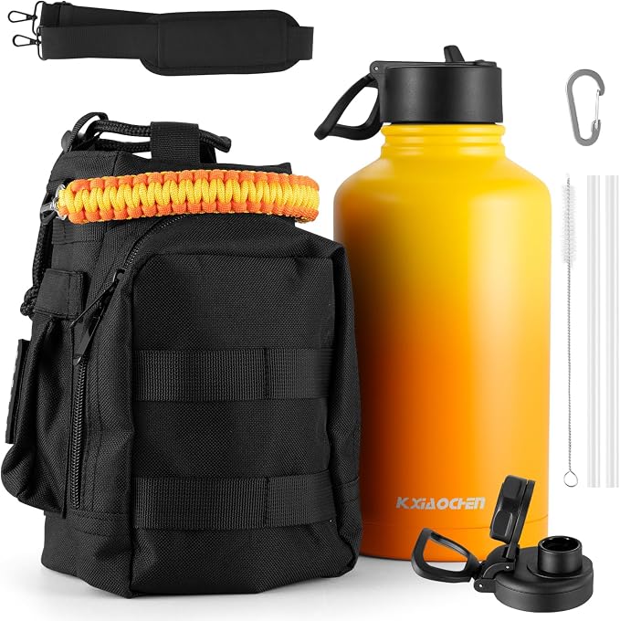 KXIAOCHEN Insulated Water Bottle, Stainless Steel Water Bottle, 2 Lids by KXIAOCHEN
