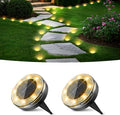 Peasur Mini Solar Ground Lights, 2 Pack Flat Solar Disc Lights Outdoor by Peasur