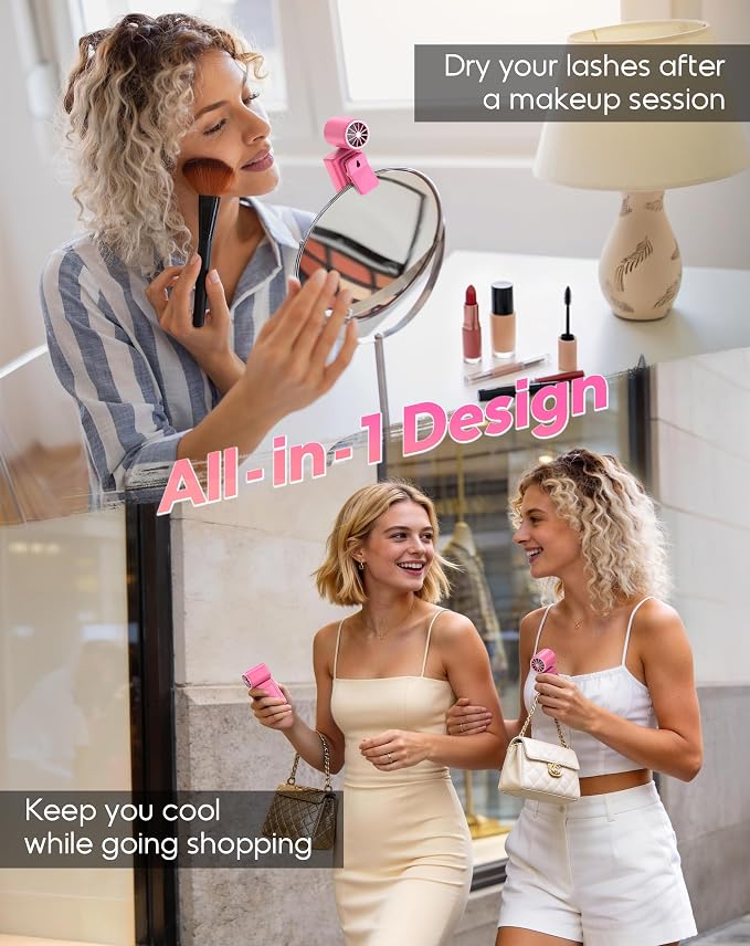 Portable Clip-On Mini Fan, Hands-Free, Turbo Personal Handheld Fans - Image 3
