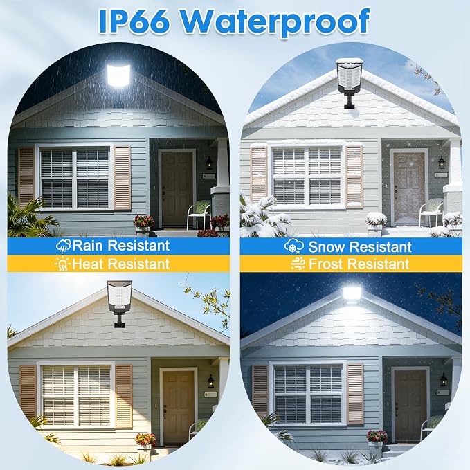 Solar Street Lights Outdoor, 2500LM Solar Security Lights - Image 4