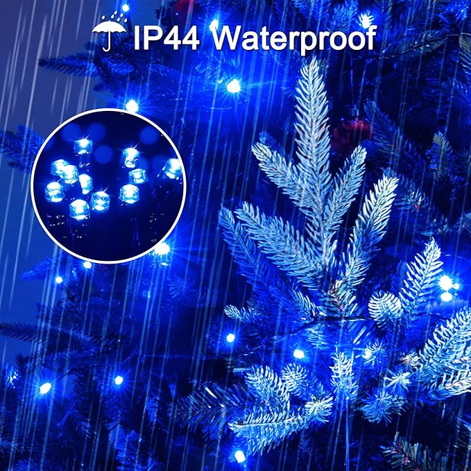 JMEXSUSS 200 LED Blue Christmas Lights Outdoor, Expandable 66ft Blue String - Image 5