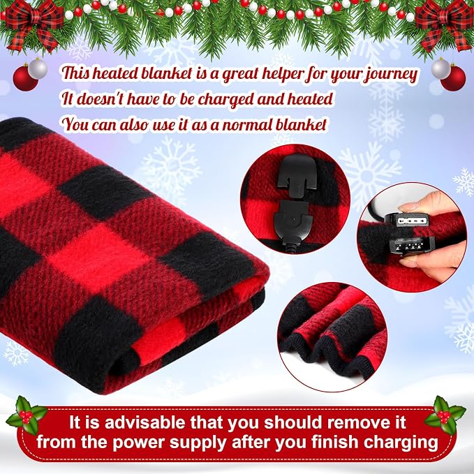 Tuanse 16 x 16 Inches Car Electric Blanket 12 Volt Heated Car Blanket - Image 3