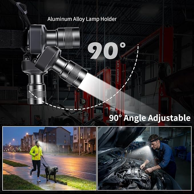 KunHe 40PACK 333LM Aluminum Alloy Headlamp 1800mAh Rechargeable - Image 3