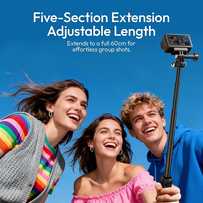 23.62" Action Camera Selfie Stick Tripod Stand w Neck Lanyard, ULANZI MT92 - Image 7