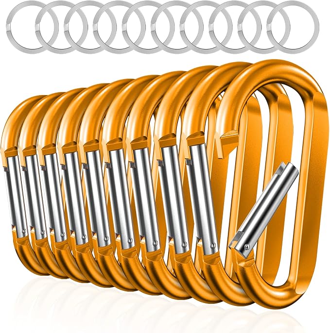 sprookber 3" Carabiner Clip Keychain, D Ring Caribeaner Clip, Key Clip by Sprookber