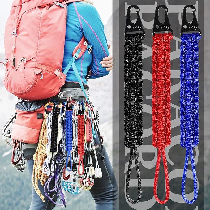 Shappy 3 Pcs Paracord Keychain Weave 550 Paracord 9 Inch Tactical Lanyard - Image 4