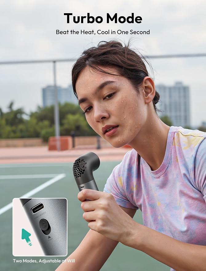 Aecooly Portable Handheld Fan, Powerful Turbo Mini Fan, 19000 RPM High Speed - Image 5