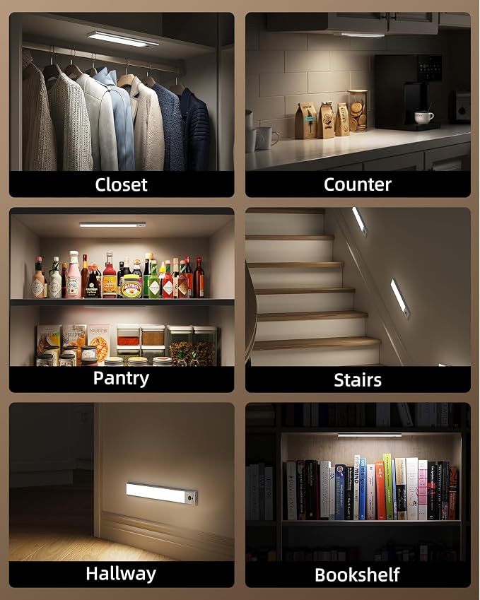EZVALO 12-inch Under Cabinet Lighting, 3200mAh Rechargeable Motion Sensor Light - Image 9