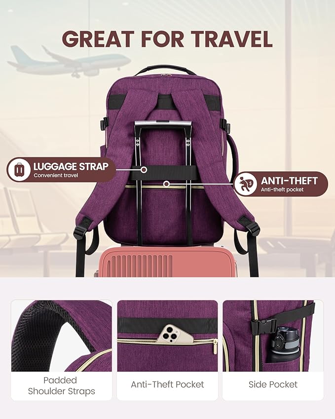 LOVEVOOK Travel Backpack for Women & Men 50L, Airline Approved Carry On - Image 6