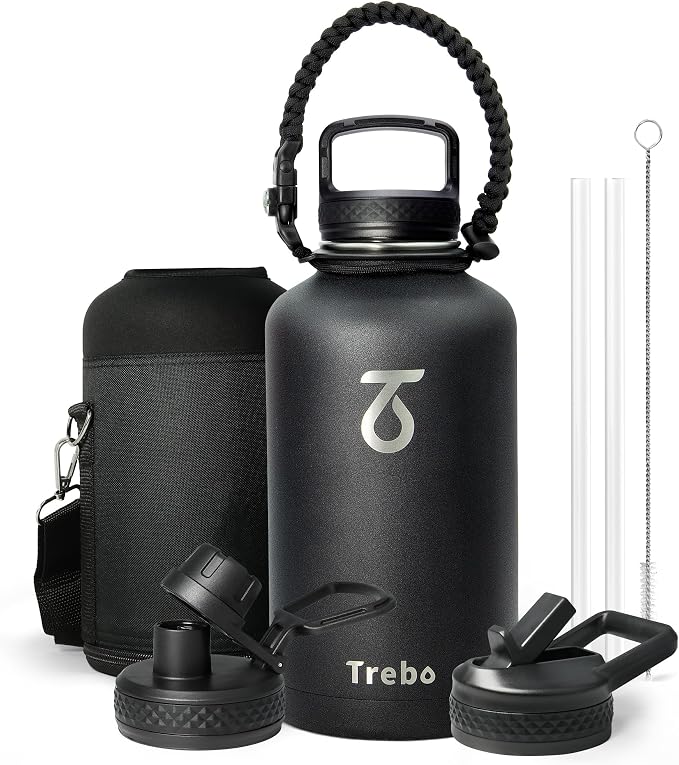 Trebo 64oz Water Bottle, Large Stainless Steel Water Jug by StayHotStayColdStayGreen