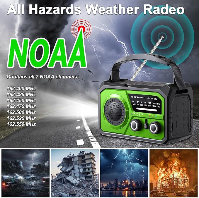 16000mAh Hand Crank Emergency Weather Radio - Image 5