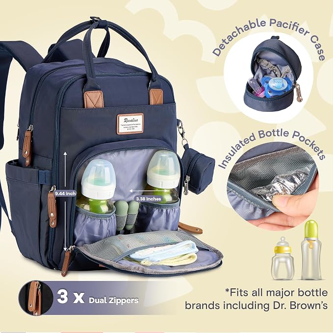 RUVALINO Diaper Bag Backpack, Diaper Changing Totes, Waterproof and Stylish - Image 3