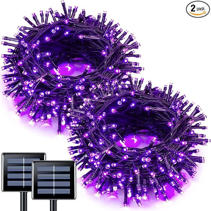 JMEXSUSS 2 Pack Solar String Lights Outdoor Waterproof, Total 66 FT 200 LED by JMEXSUSS