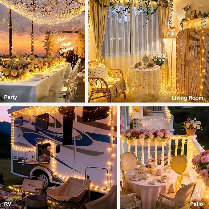 suddus Flexible Copper String Lights Waterproof Decorative Fairy Lights Warm - Image 4