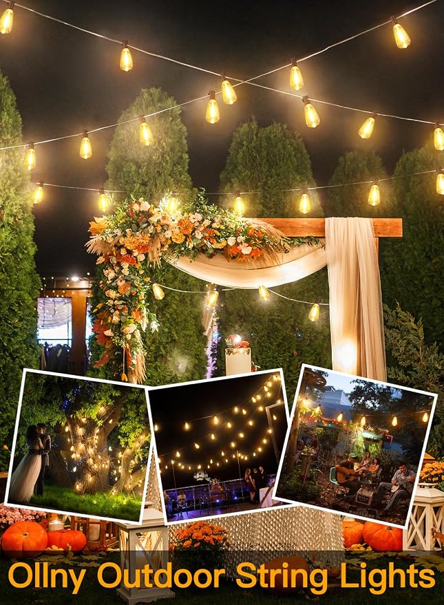 Ollny Outdoor String Lights 160FT, Shatterproof Connectable Patio Lights - Image 7