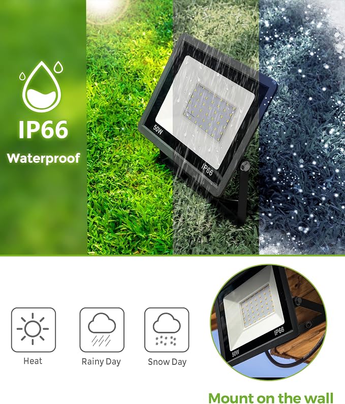 L LOHAS LED Dusk to Dawn Floodlight Outdoor, 50W Auto On/Off 6000K Daylight - Image 5