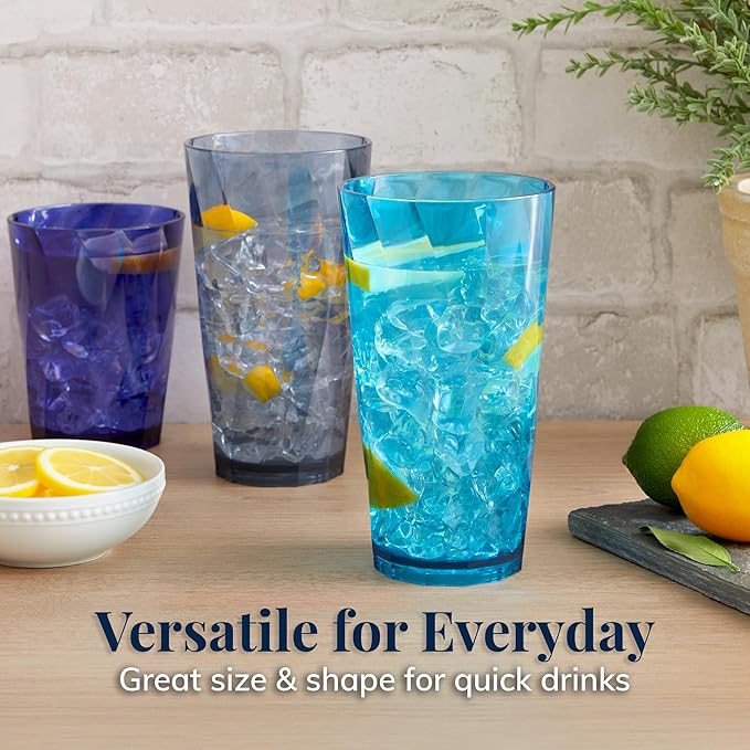 US Acrylic Optix Plastic Reusable Drinking Glasses 14oz Rocks & 20oz Water Cups - Image 3