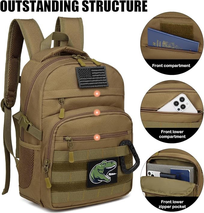 Kids Tactical Backpack Army Molle Bookbag Military Boys Backpack - Image 3