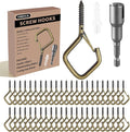 60 Pcs Bronze Eye Hooks Screw Heavy Duty, Ceiling Hooks by Unknown