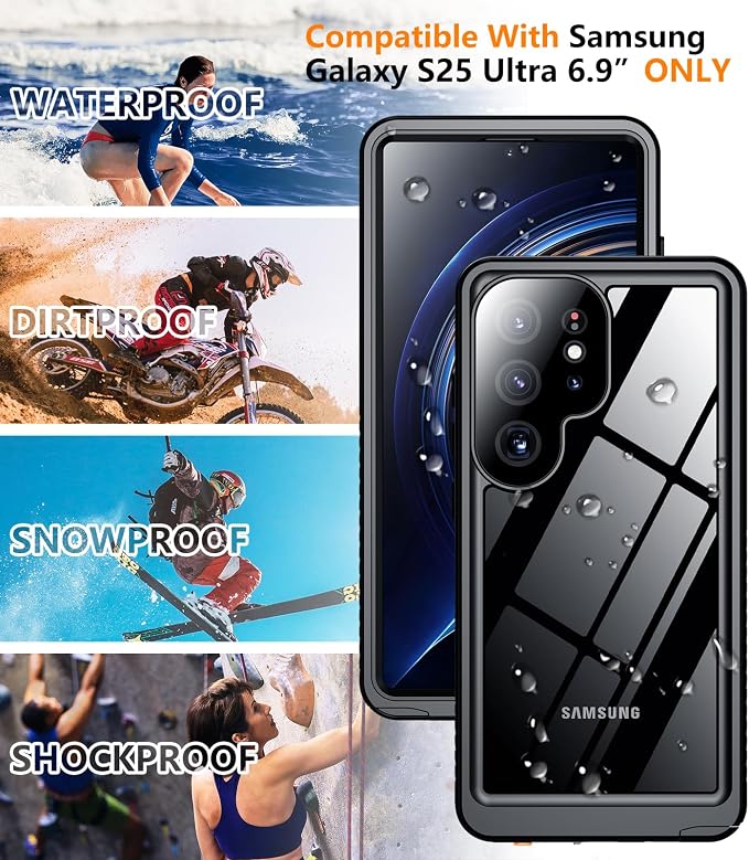 Temdan Designed for Samsung Galaxy S25 Ultra Case Waterproof, Built-in Lens & - Image 2