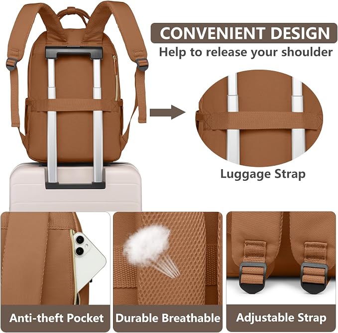 Laptop Backpack for Women Work Bookbag: 15.6 Inch College Backpacks - Image 5