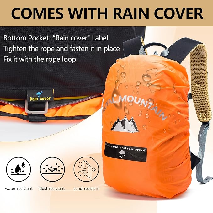 Hiking Backpack With Rain-cover, 20L Travel Backpacks - Image 3