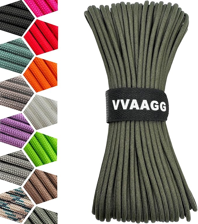 VVAAGG 1000 Paracord Rope 200FT, 4mm Utility Parachute Cord 12 Strand Nylon Rope by ParacordSpecialist