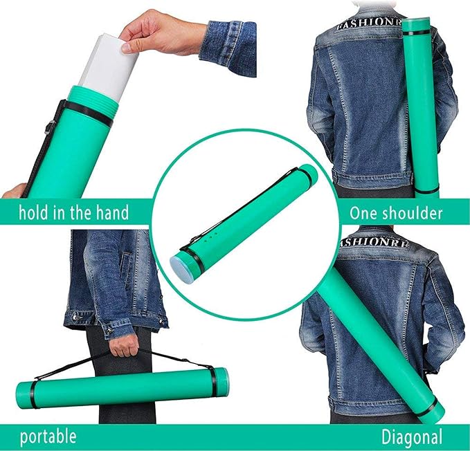2-Pack Extendable Poster Tubes Expand from 24.5” to 40” - Image 4